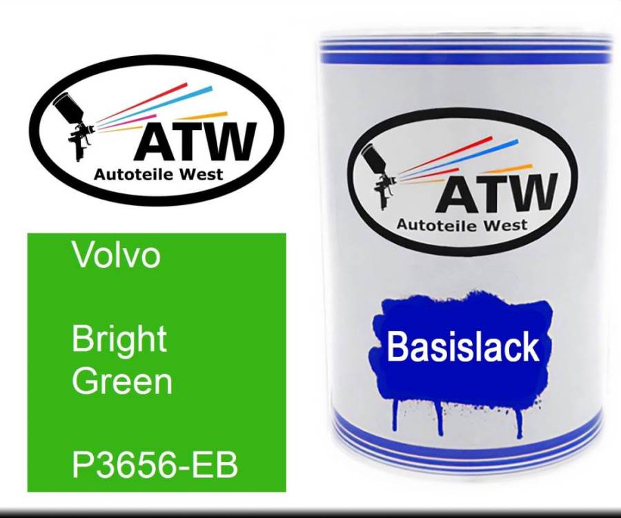 Volvo, Bright Green, P3656-EB: 500ml Lackdose, von ATW Autoteile West.